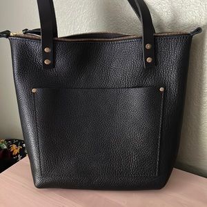Portland Leather Goods Black Tote Bag Small